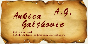 Ankica Galjković vizit kartica